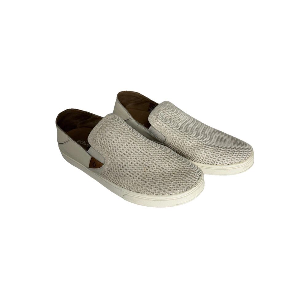 OluKai Womens Pehuea Loafer Size 7 Beige Tan Slip On Flat Shoe Lightweight‎